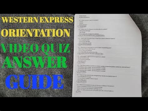 All guarantee pay amounts listed above are. . Western express orientation test answers